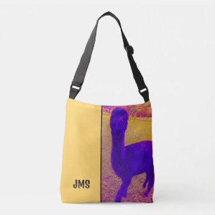BOLSO CRUZADO INICIALES DE ALPACA COLORIDA COLORIDA Y AMARILLA B