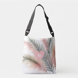 Bolso Cruzado Iniciales de hojas de palmeras tropicales