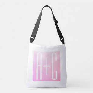 Bolso Cruzado Iniciales de la pareja   Sutil Gradación Rosa