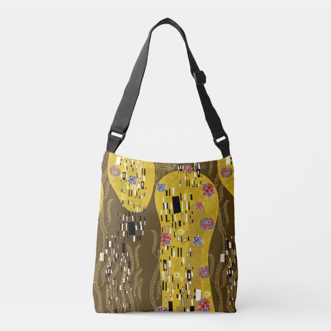 Bolso Cruzado Inspiración del Klimt en el patrón oro Art Nouveau (Anverso)
