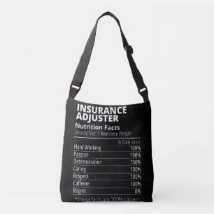 Bolso Cruzado Insurance Adjuster Nutrition Facts Funny