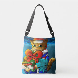 Bolso Cruzado Invitado del gato del navidad