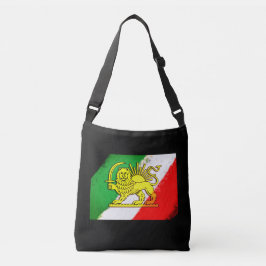 Bolso Cruzado Irán vintage, bandera persa con león, Shah de Irán