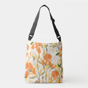 Bolso Cruzado irisis naranja: patrón floral sin fisuras