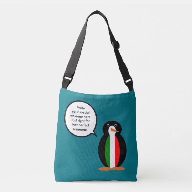 Bolso Cruzado Italiana hablando a la señora Penguin personalizad (Anverso)