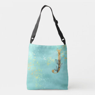 Bolso Cruzado *~* J Monograma Purpurina dorado azul turquesa
