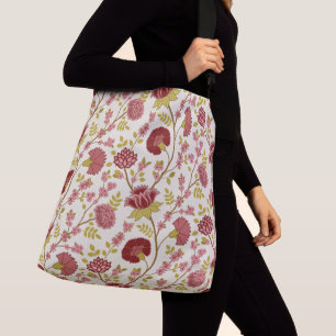 Bolso Cruzado Jacobo Floral Big Pattern Reds Rosa Crema de oro