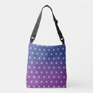 Bolso Cruzado Japonés Asanoha Impresión tradicional Azul y Púrpu