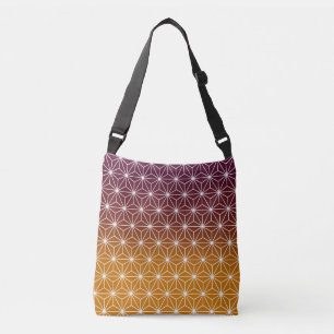 Bolso Cruzado Japonés Asanoha Impresión Tradicional Borgoña y