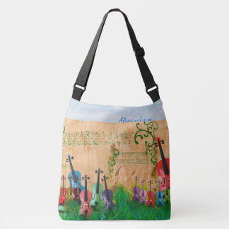 Bolso Cruzado Jardín Brillante-Coloreado del violín con la