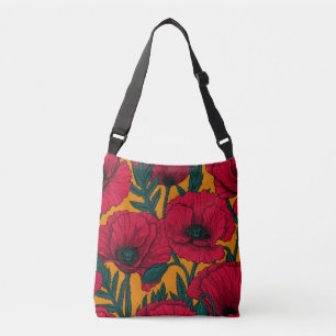 Bolso Cruzado Jardín de amapola roja