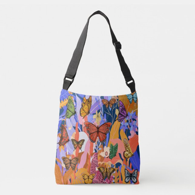 Bolso Cruzado Jardín de mariposas (Anverso)