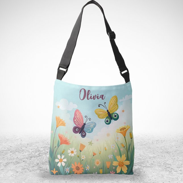 Bolso Cruzado Jardín de mariposas Pastel Whimsical (Subido por el creador)