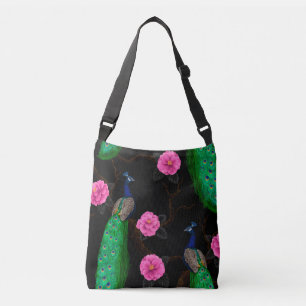 Bolso Cruzado Jardín de pavos reales nocturnos