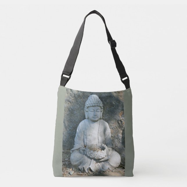 Bolso Cruzado jardín de piedra tranquilo Buda (Anverso)