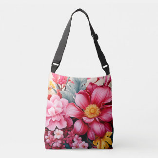 Bolso Cruzado Jardín floral tropical rosa exótico