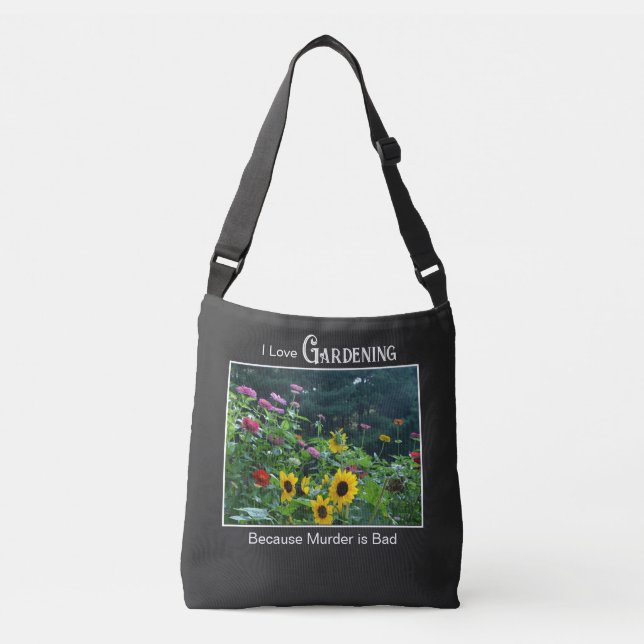 Bolso Cruzado Jardinería divertida diciendo jardín floral daisis (Anverso)