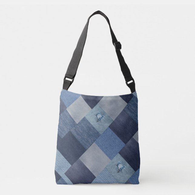 Bolso Cruzado Jeans Patchwork Molestias Denim (Anverso)