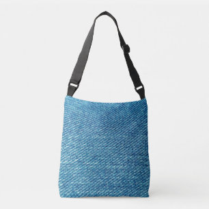 Bolso Cruzado Jeans simples azules denim textil