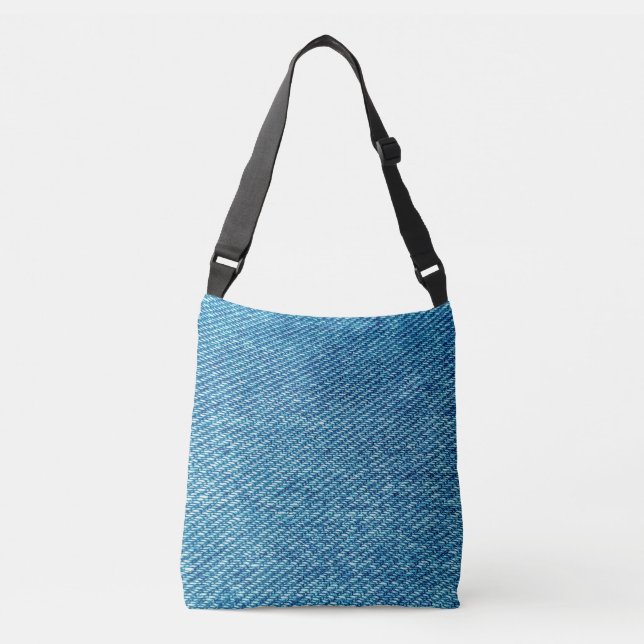 Bolso Cruzado Jeans simples azules denim textil| (Anverso)