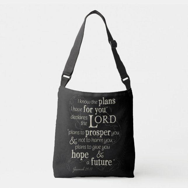 Bolso Cruzado Jeremías 29:11 Biblia Verse (Anverso)