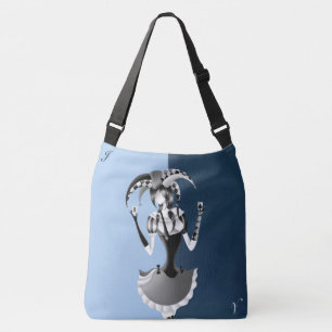 Bolso Cruzado Jester Caprichoso Sosteniendo dos Cartas de Juego 