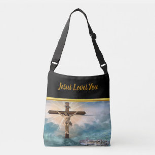 Bolso Cruzado Jesús colgando de una crucifixión cristiana