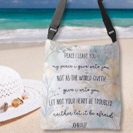 Bolso Cruzado Juan 14:27, Paz, Biblia versus Floral bohemiana