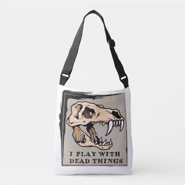 Bolso Cruzado "Juego Con Cosas Muertas" Paleontología Tote Bag (Anverso)