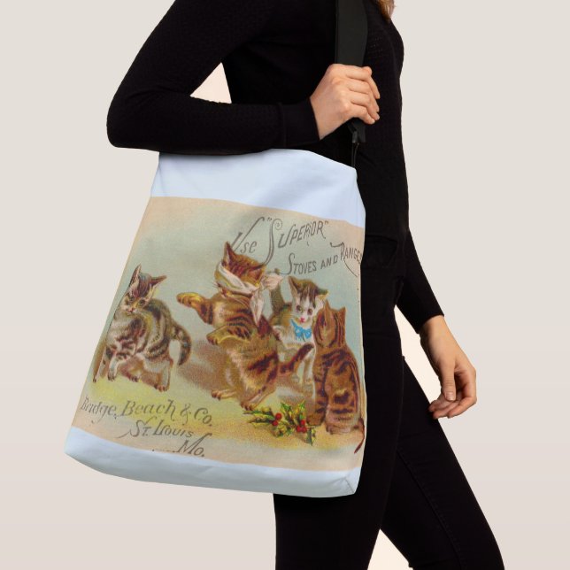 Bolso Cruzado Jugando gatitos de tarjetas de comercio de Victori (Detalle)