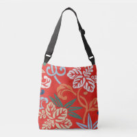 Kimono japonés rojo hawaiano: Floral vintage