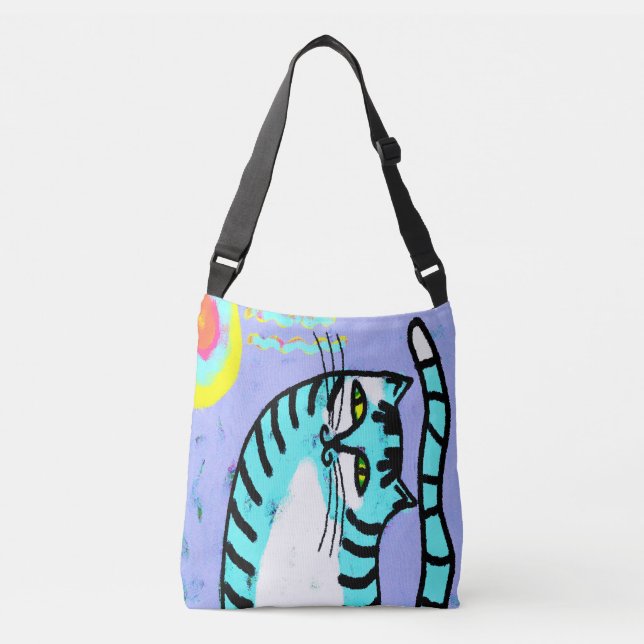 Bolso Cruzado Kitty in the Sunshine Abstract Art Tote Bag (Anverso)