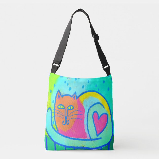 Bolso Cruzado Kitty Love Resumen Art Tote Bag (Anverso)