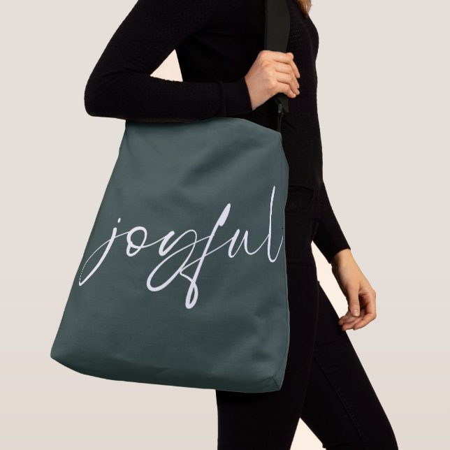Bolso Cruzado La alegre caligrafía moderna verde oscuro (Detalle)
