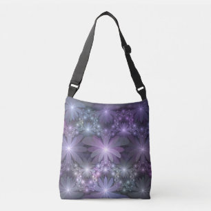 Bolso Cruzado La cama de flores reluciente arte fractal
