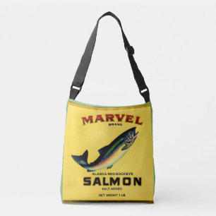 Bolso Cruzado La etiqueta del salmón marvel de los años 1930