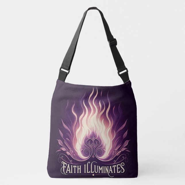 Bolso Cruzado La fe ilumina la luz púrpura (Anverso)