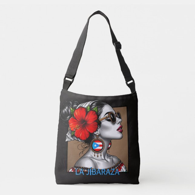 Bolso Cruzado La Jíbaraza 13 – Puerto Rican Jíbara Art • Boricua (Anverso)