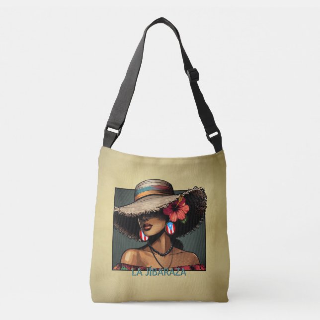Bolso Cruzado La Jíbaraza 8 – Puerto Rican Jíbara Art • Boricua (Anverso)