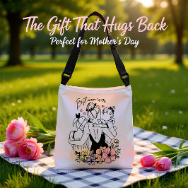 Bolso Cruzado La mejor mamá de todas las mamáes, niños y flores 