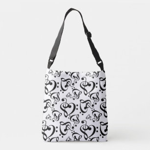 Bolso Cruzado La música blanco y negro de los corazones del Cle