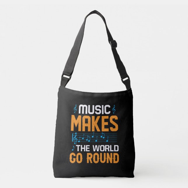 Bolso Cruzado La música hace que el mundo gire (Anverso)