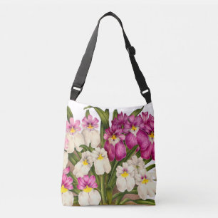 Bolso Cruzado La orquídea de pensamiento botánica florece la