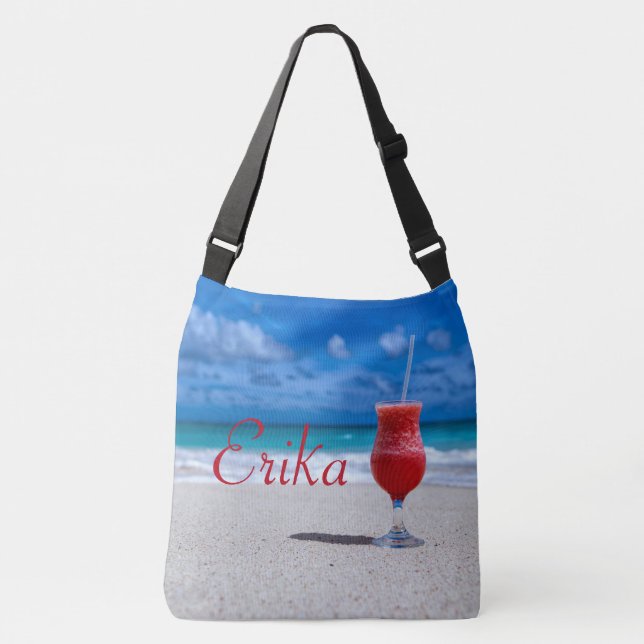 Bolso Cruzado La playa caribeña de Strawberry Daiquiri personali (Anverso)