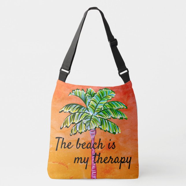 Bolso Cruzado La playa es mi palmera tropical Naranja terapéutic (Anverso)