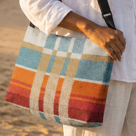BOLSO CRUZADO "LA PLAYA" ESTAMPADO DE TEJIDO MEXICANO AUTÉNTICO