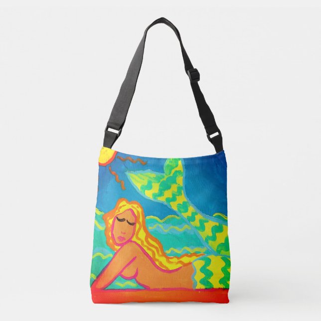 Bolso Cruzado La sirena al sol: arte abstracto (Anverso)