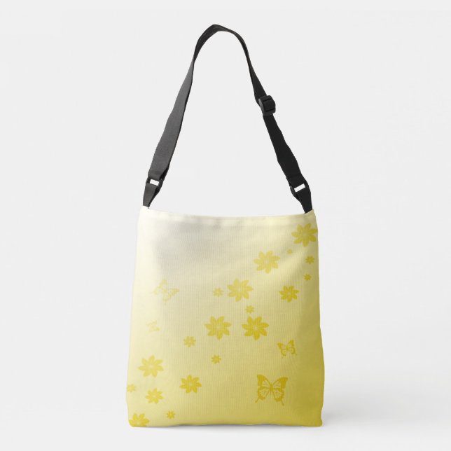 Bolso Cruzado La sol florece mariposas de n (Reverso)