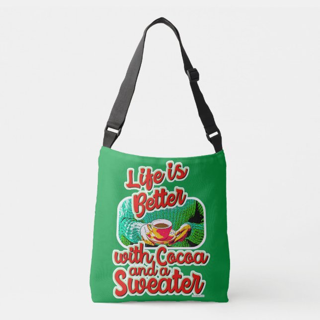 Bolso Cruzado La vida acogedora es mejor el dulce navideño (Anverso)