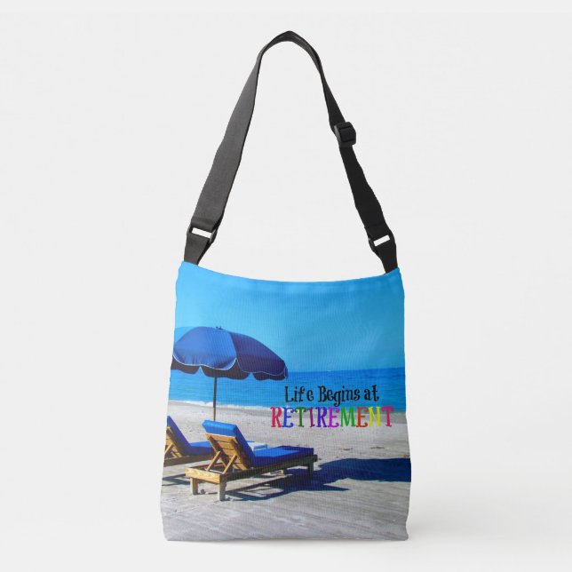 Bolso Cruzado La vida comienza en la jubilación (Anverso)